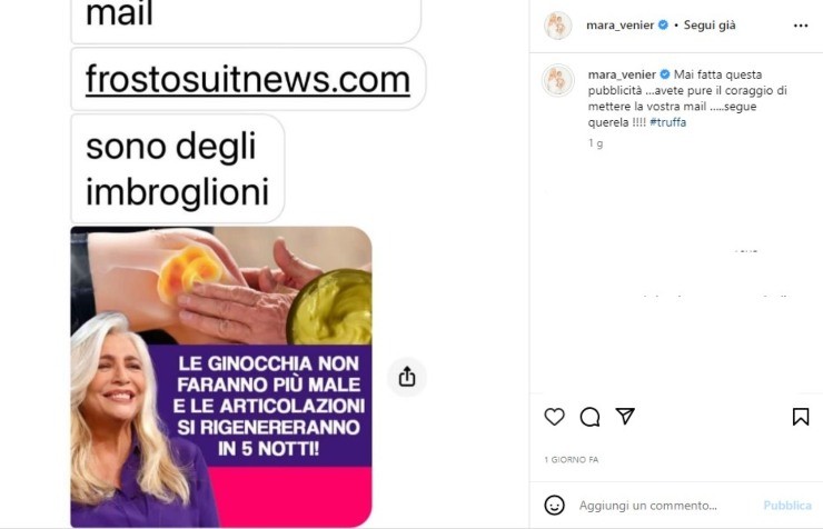 Mara Venier annuncia querela