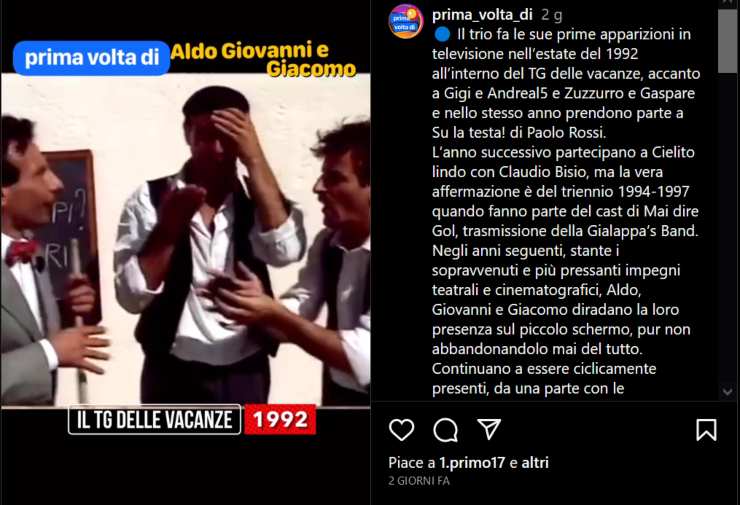 L'esordio di Aldo Giovanni e Giacomo in tv
